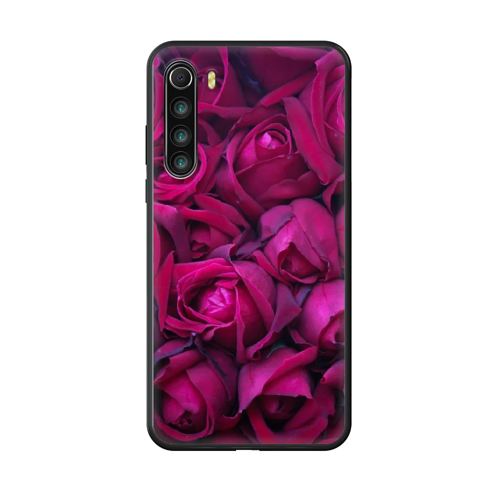 

Beautiful rose flower Phone case For Xiaomi Redmi Note 8T 8 9 7 7A 8 8A 4 5 9S Pro black cell cover painting funda luxury coque