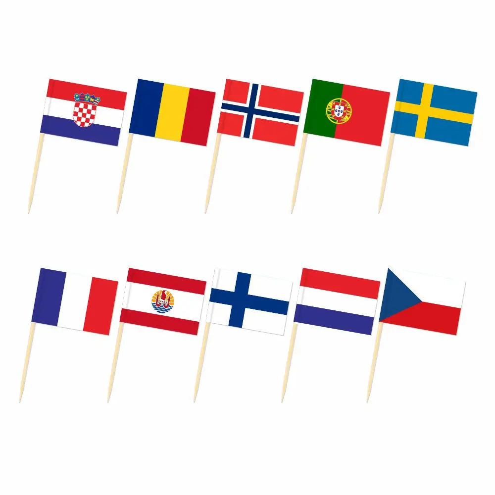 

European Union (EU) France Switzerland Toothpick Flag 3.5X2.5CM Cake Topper Party Cupcake Wedding Lovely Baking