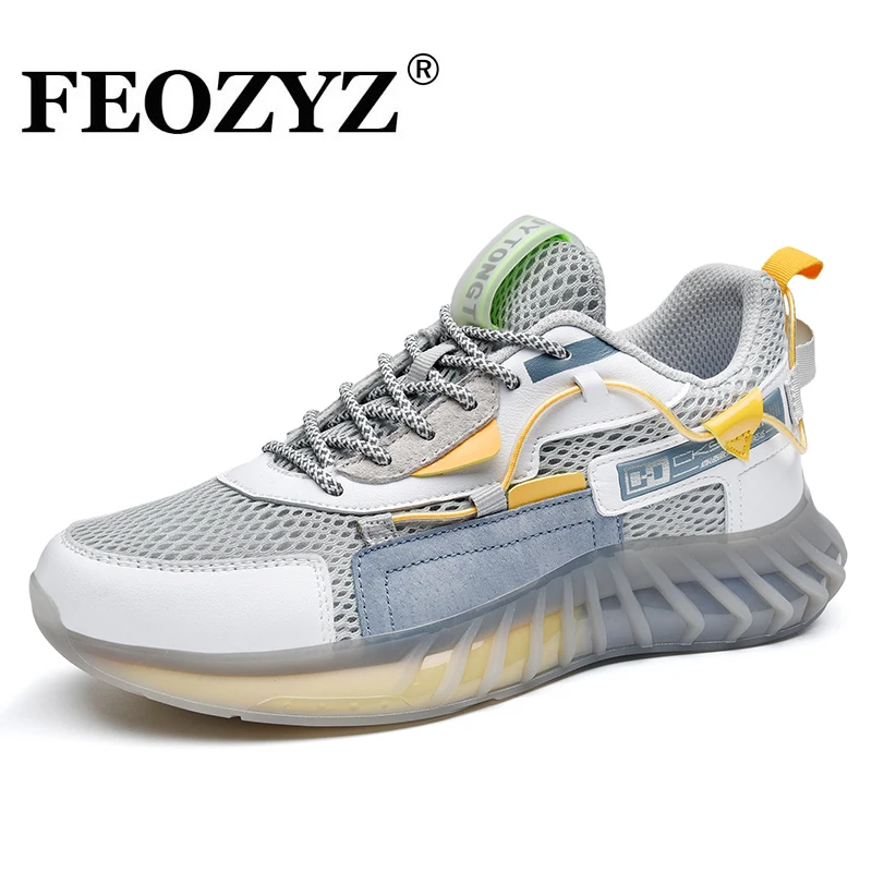 

FEOZYZ 2021 New Fashion Men Sneakers Breathable Running Sport Shoes Noctilucous Shoelace Jogging Trainers