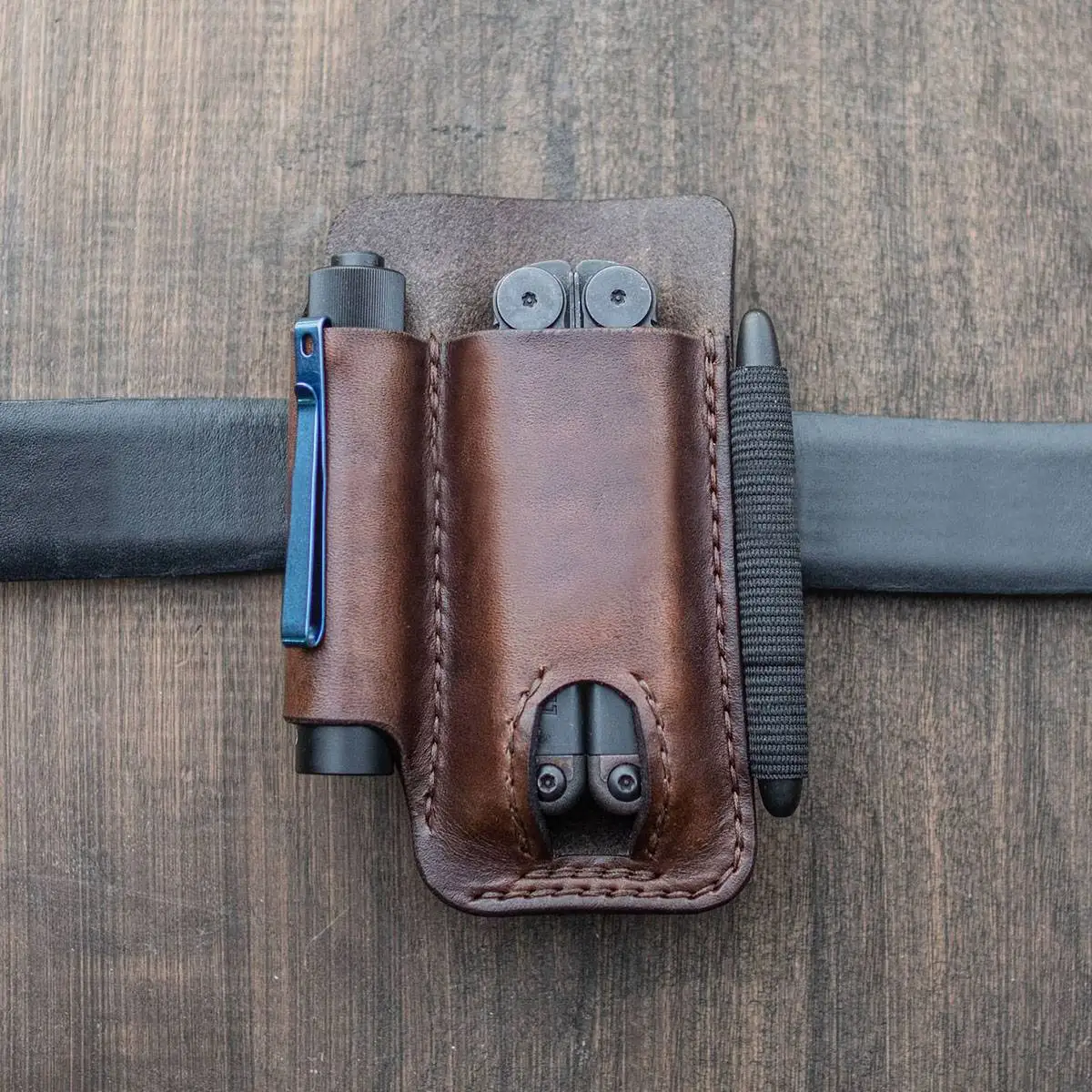 Сумка для инструментов из натуральной кожи мужчин повседневный ремень чехол