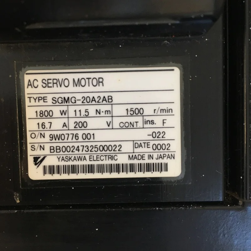 

new and original yaskawa servo motor made in japan 1800W servo motor SGMG-20A2AB servo motors