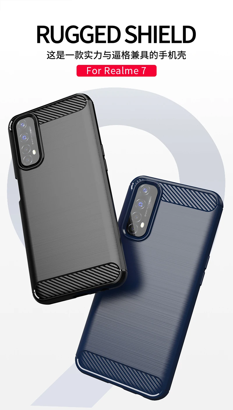for oppo realme 7 case rubber bumper tpu silicone carbon fiber cover for oppo realme 7 pro phone case for oppo realme 8 pro case free global shipping
