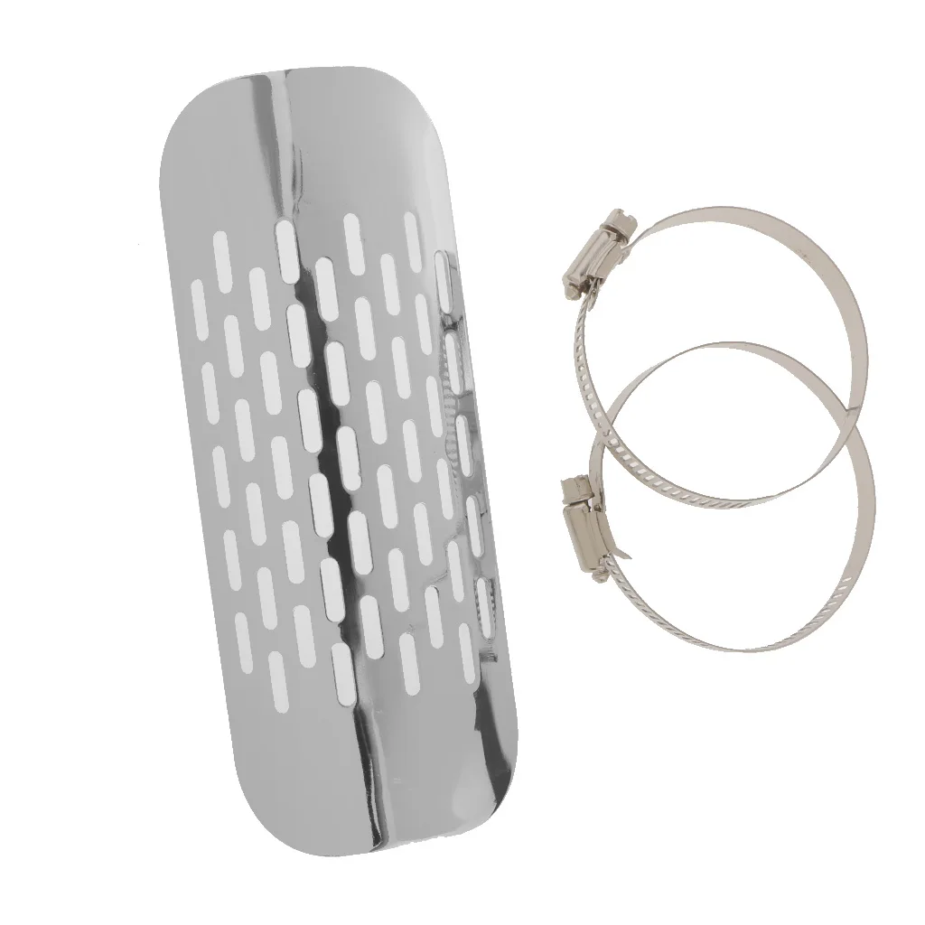 Хорошая прошивка овальной трубы теплозащитная крышка глушитель для Harley White |