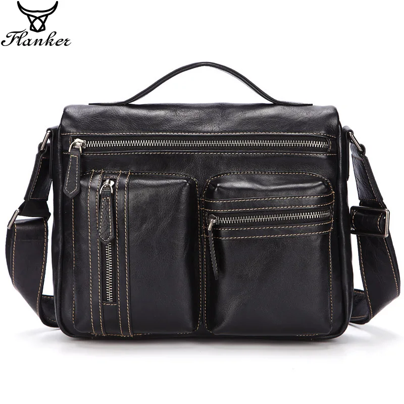 Flanker натуральная кожа мужские сумки на плечо модные сумочки брендовые