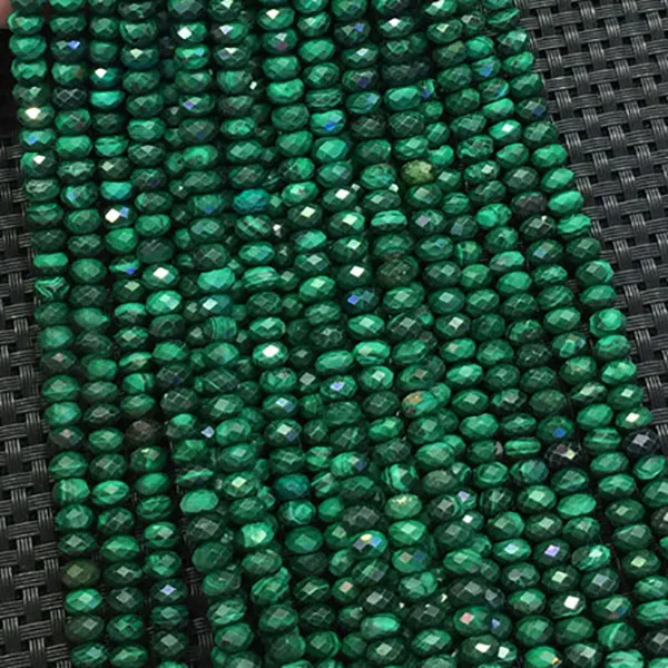 

3x4mm-4x6mm Natural Faceted Malachite irregular round Stone Beads For DIY necklace bracelet jewelry making 15 "free delivery