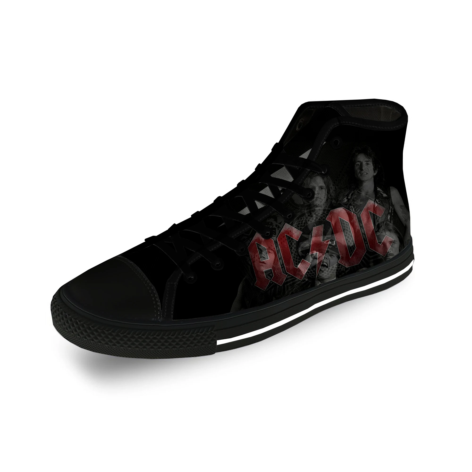 

AC Band Rock Pop Metal Music Lightweight Cloth 3D Print Funny Fashion High Top Canvas Shoes Men Women Casual Breathable Sneakers