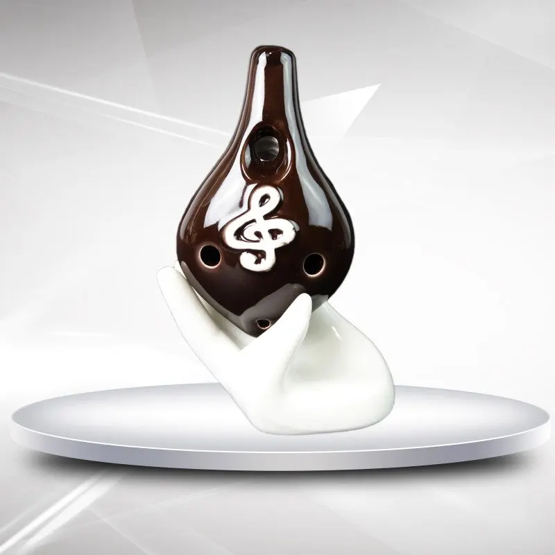 6 отверстий узор для прослушивания музыки Ocarina глазурь маленькая длинная трубка