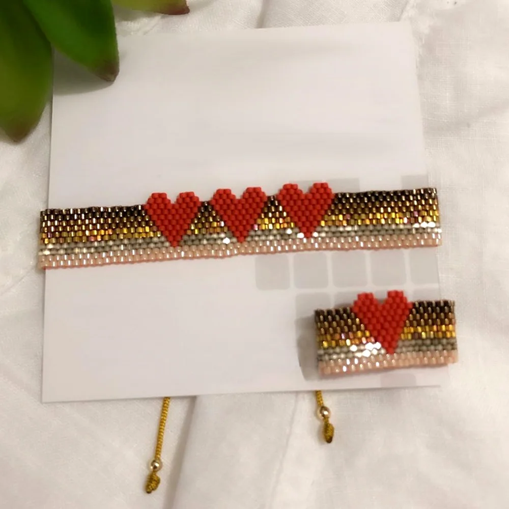 

Браслет Go2Boho в форме сердца для женщин, ювелирные изделия из бисера в стиле бохо, модные богемные ювелирные изделия ручной работы в стиле дру...