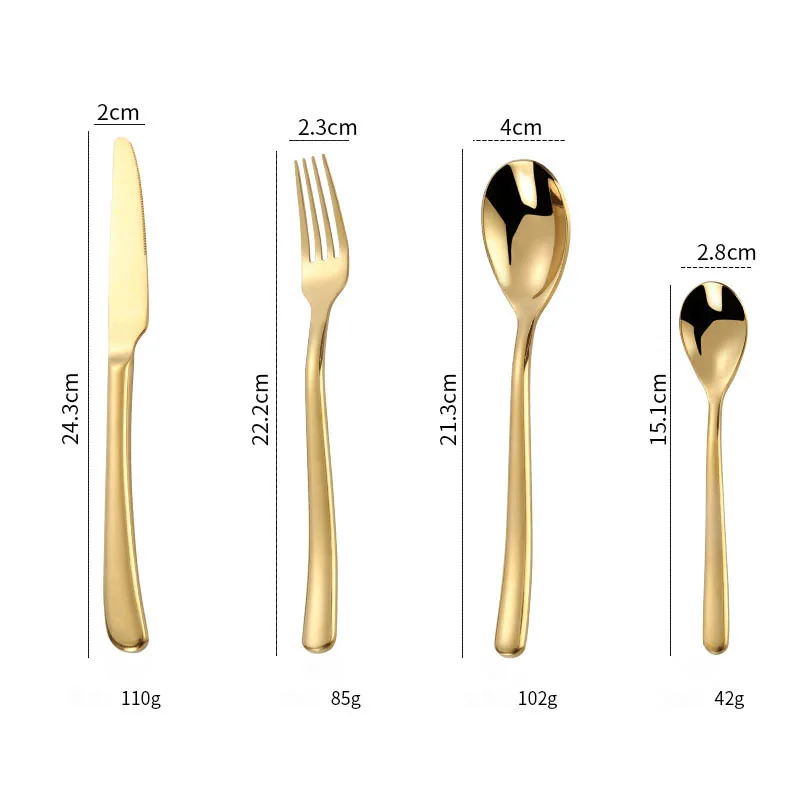 

French Moonlight Stainless Steel Cutlery Spoon Titanium Western Gift Spoon / Steak Knife / Fork / Coffee Spoon Dinnerware Sets