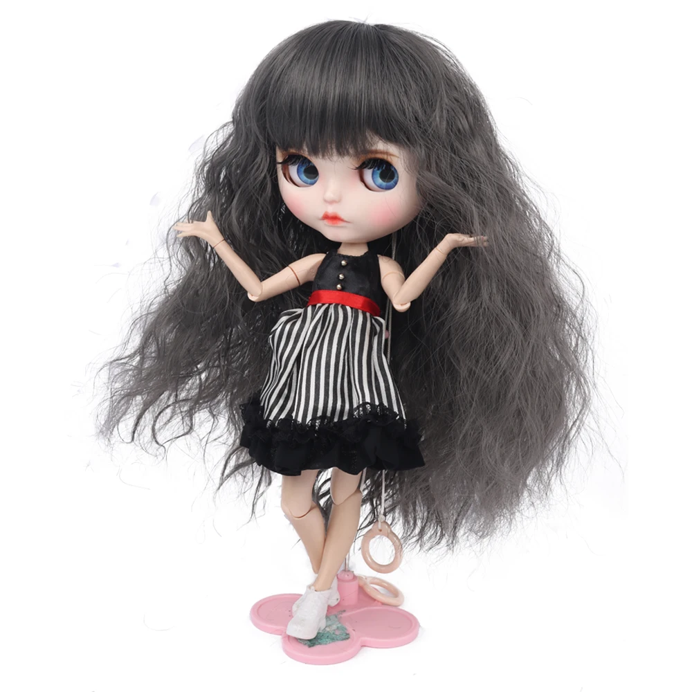 

Aidolla Blyth парик для кукол, длинные вьющиеся волосы, натуральный цвет, высокотемпературное волокно, аксессуары для кукол DIY BJD