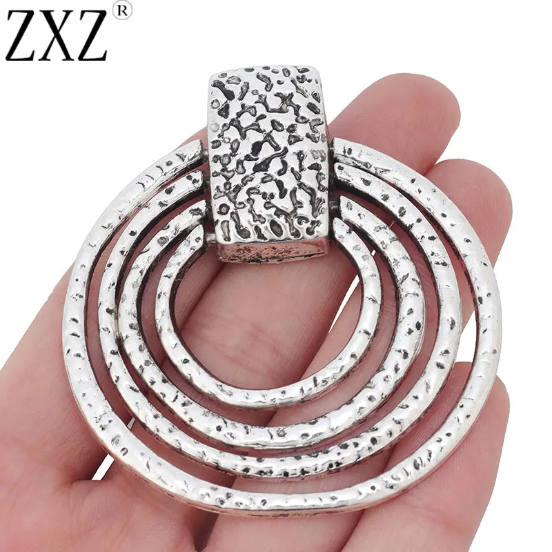 ZXZ 2 шт. большие кулоны с 4 кругами для ожерелий фурнитура изготовления ювелирных