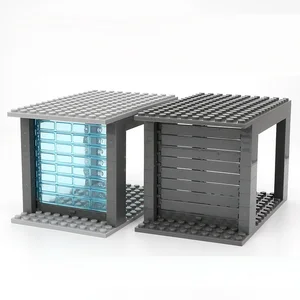 Блокирующие автомобильные вращающиеся ворота гаражные ворота MOC мини-город военное оружие playmobil фигурки brinquedos строительные блоки мини-игрушки