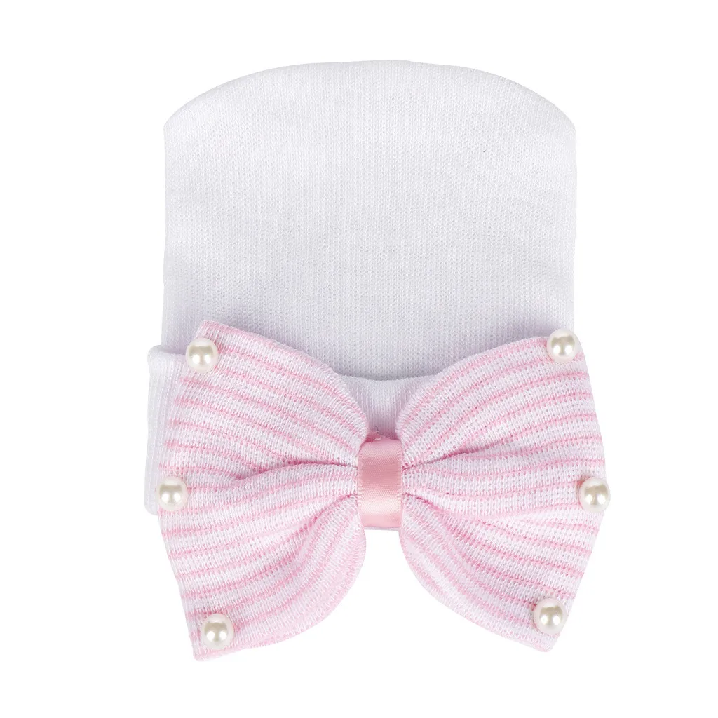 New Arrival Winter Infant Baby Pullover Cap Pearl Beautiful Big Bow Knitted Hat Caps Warm Photo | Детская одежда и обувь