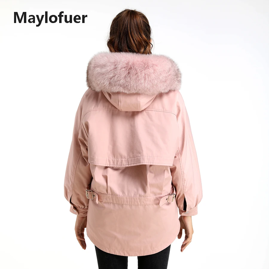 Новинка 2019 парка Maylofuer из натурального меха женская короткая со съемной