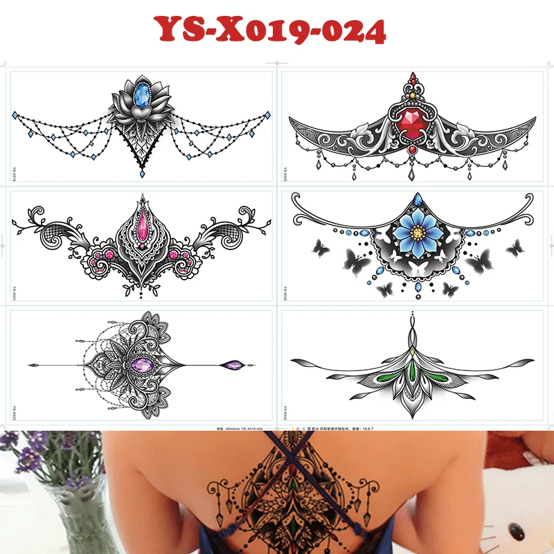 6 штук Временные татуировки цвета розового золота ювелирные изделия переводятся