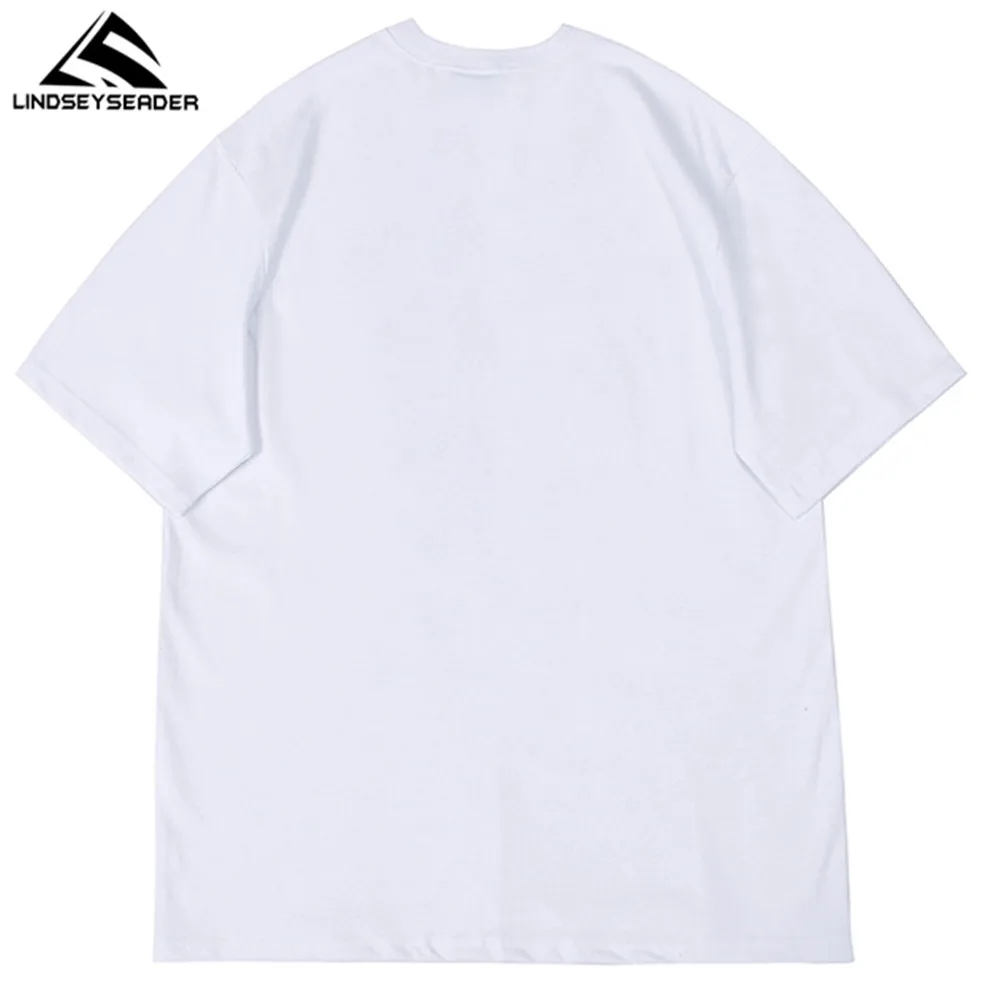 

LINDSEY SEADER Men's T-shirt Hip Hop Oversized Print 2021 Casual Harajuku Streetwear Summer Short Sleeve cotton Tops Tee Tshirt