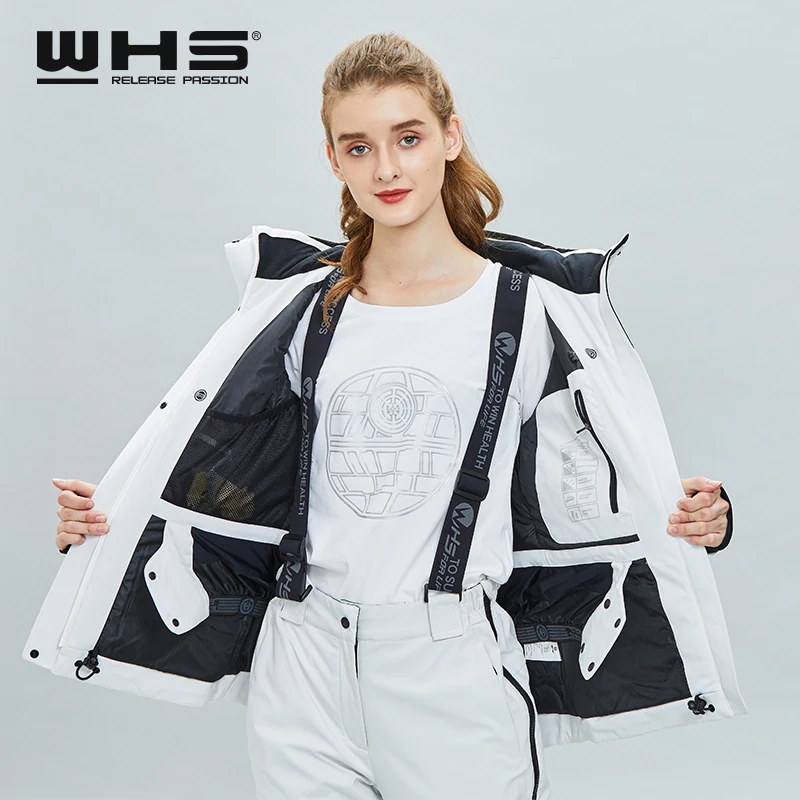 WHS зимняя женская уличная Лыжная куртка модное ветрозащитное водонепроницаемое