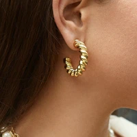new retro golden punk womens alloy twisted twist rope earrings wedding punk rock party ladies jewelry 2021 boucle oreille femme