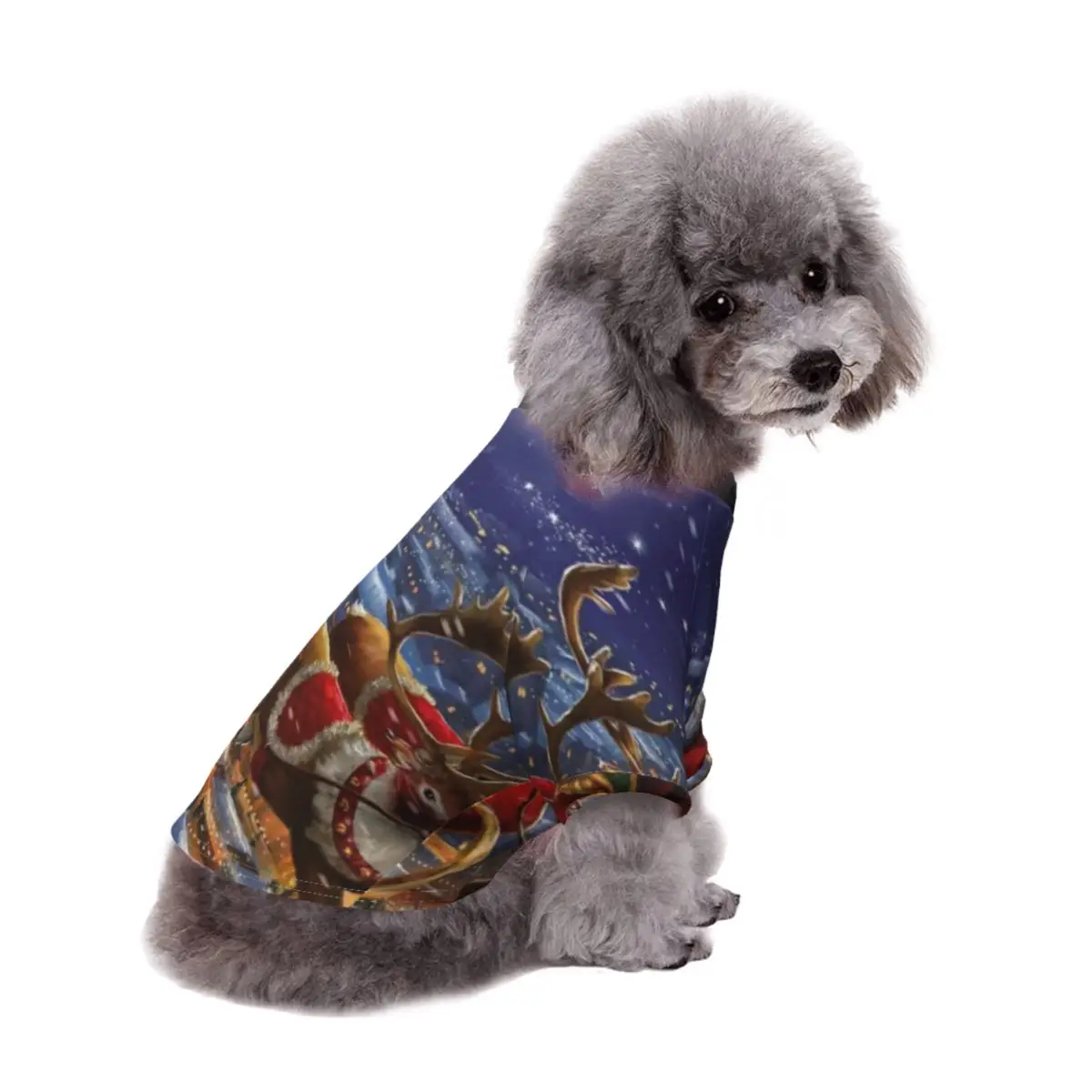 

Christmas Elk Pet Dog Clothes Mysterious For Small Medium Pets Printed Puppy Outfit French Bulldog Chihuahua Dogs T Shirt