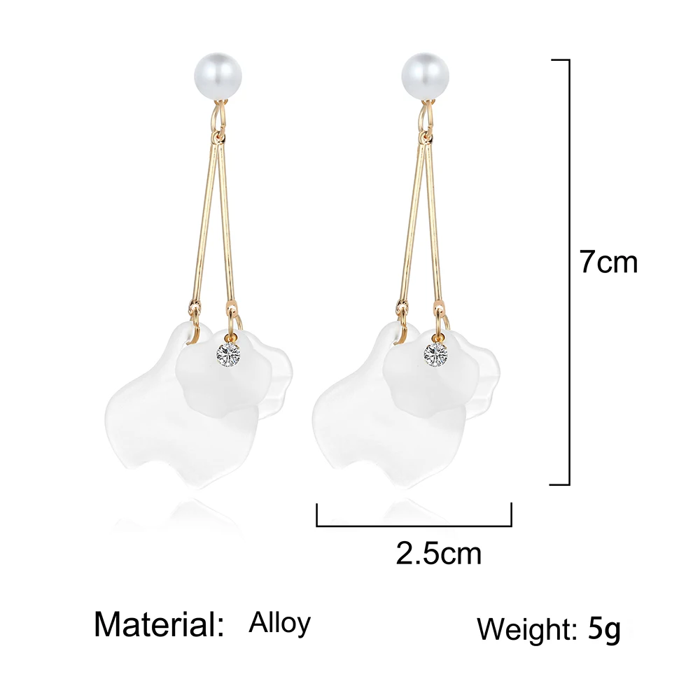 2019 новый корейский дизайн серьги с белым цветком милый подарок на день рождения