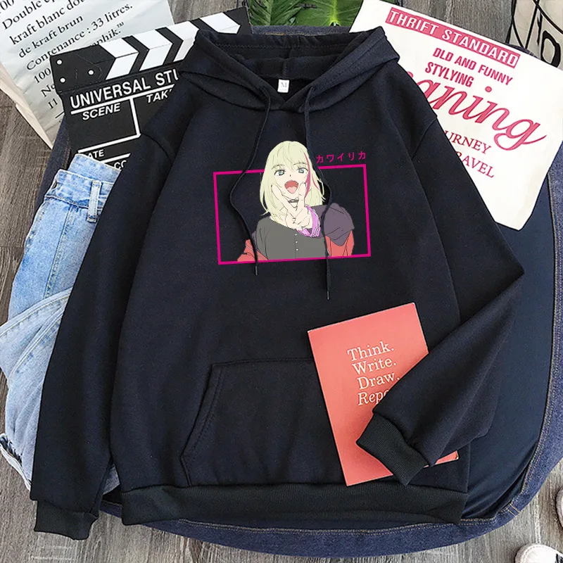 

Anime Wonder Egg Rika Kawaii Men/Women Hoodie Anime Long Sleeve Sweatshirt Student Girl Retro Harajuku Unisex Streetwear Tee Top