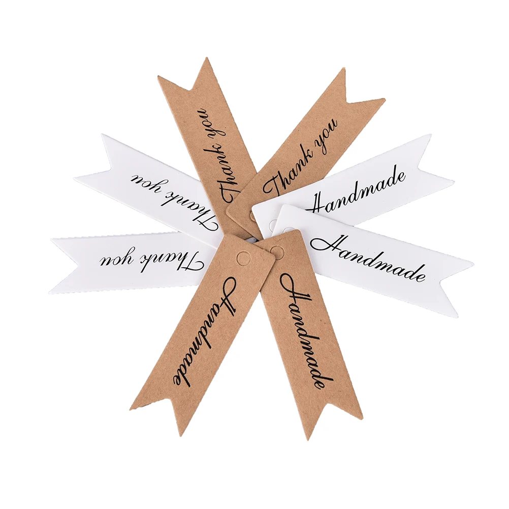 

100Pcs Gift Tags Kraft Paper DIY Handmade Price Tags/Baking Bags Packing Labels for Flower/Cosmetics/Jewelry
