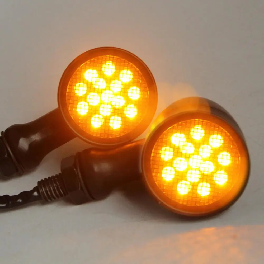 Мотоцикл Кафе Racer Bullet LED указатель поворота Стоп-сигнал сетчатый объектив
