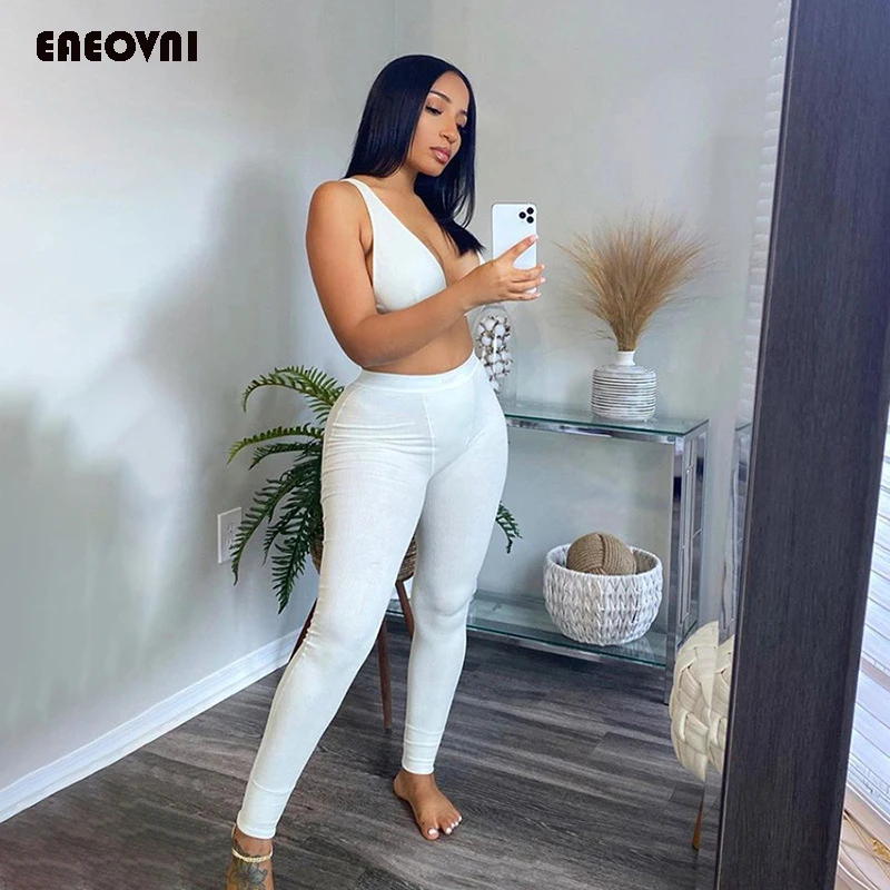 Two Piece Set Women Sweatsuit Female Sportwear Backless Crop Top Leggings Women Outfits Ladies Tracksuit Summer Matching Sets women summer two pieces sets dress casual solid backless crop tops skirts suits set female night party club dresses tracksuit