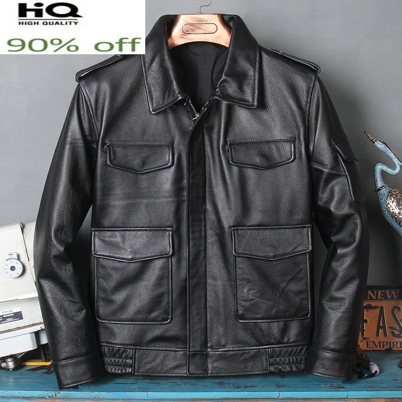

2022 Genuine Leather Jacket Men Short Cowhide Coat Casual Mens Jackets and Coats Autumn Winter Clothes Chaqueta Hombre Pph2550