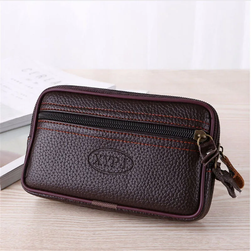 

Men Waist Pack for Men Testificate Bag Mobile Phone Coin Purse Male Strap Casual Waist Bag Belt Waist Pouch Billetera Hombre PU