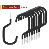 9 pcs bike wall stand holder storage hook rack heavy duty large screw hooks for garage wall ceiling bicycle parts utility tool