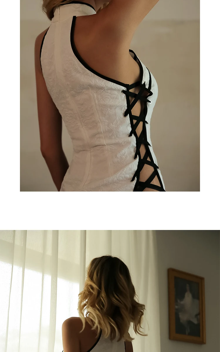 Женская пижама, сексуальное женское нижнее белье, на бретелях, Cheongsam, сексуальное, короткое, тонкое, ночное платье, на бретелях, открытая одежда для сна, ночная рубашка+ штаны
