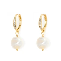 high quality freshwater cultured pearl earrings leverback dangle stud pearl earrings