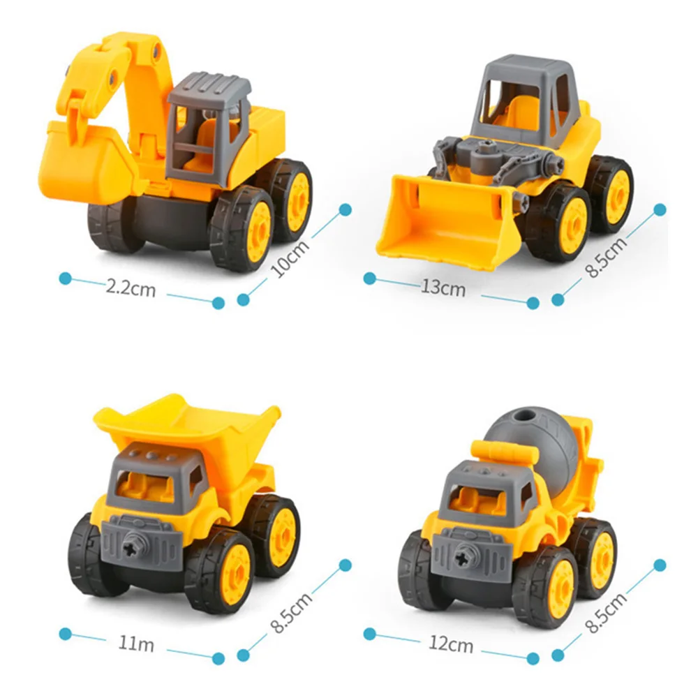 

4Styles Mini Engineering Alloy Car Tractor Toy Dump Truck Model Classic Toy Car for Children Boy Gift