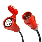EV зарядное устройство тип 2 16 А 3 фазы 11 кВт адаптер CEE красный к Schuko с кабелем 1 м для электрического автомобиля зарядка EVSE