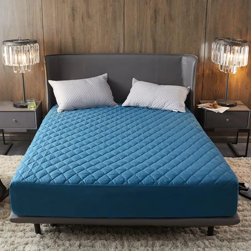 

Waterproof Bed Cover Quilted Filling Mattress Protector Queen Size protege matelas Blue Color Mattress Covers150*200