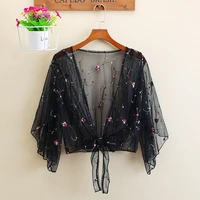 women ladies lace cardigan 2020 summer sunproof blouse outwear female cover ups hollow out casual blouses kimono short tops