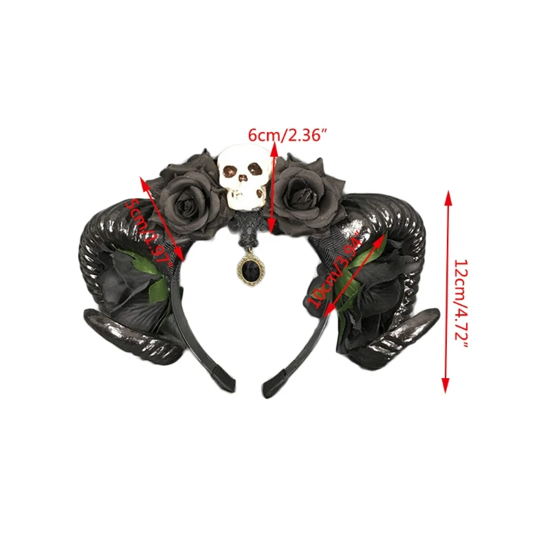 Женский головной убор из овечьего рога цветок аксессуары для волос в готическом