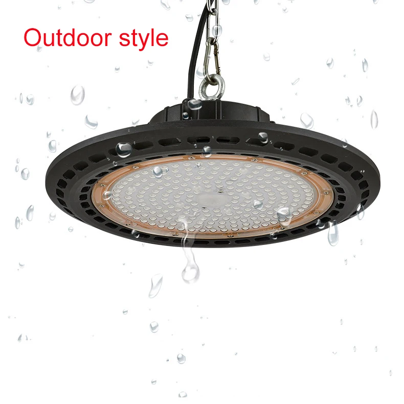 Outdoor style-220V Супер яркий 50 Вт 200 Вт НЛО светодиодный светильник для гаража, лампа переменного тока 220 В, водонепроницаемый IP65 промышленный светильник для складов ZDD0019 - Цвет: Outdoor style-220V