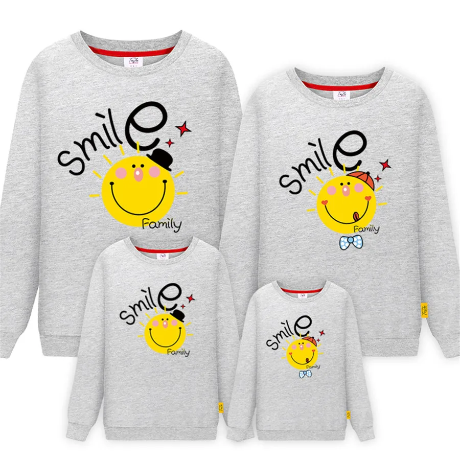 Одинаковые комплекты для всей семьи длинные свитшоты Осенний хлопковый свитшот