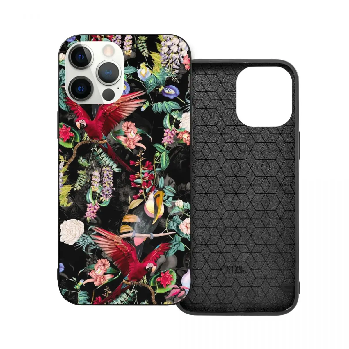 

Floral And Birds IX PC Glass TPU Phone Case for iPhone 13 12 11 Pro Max Mini