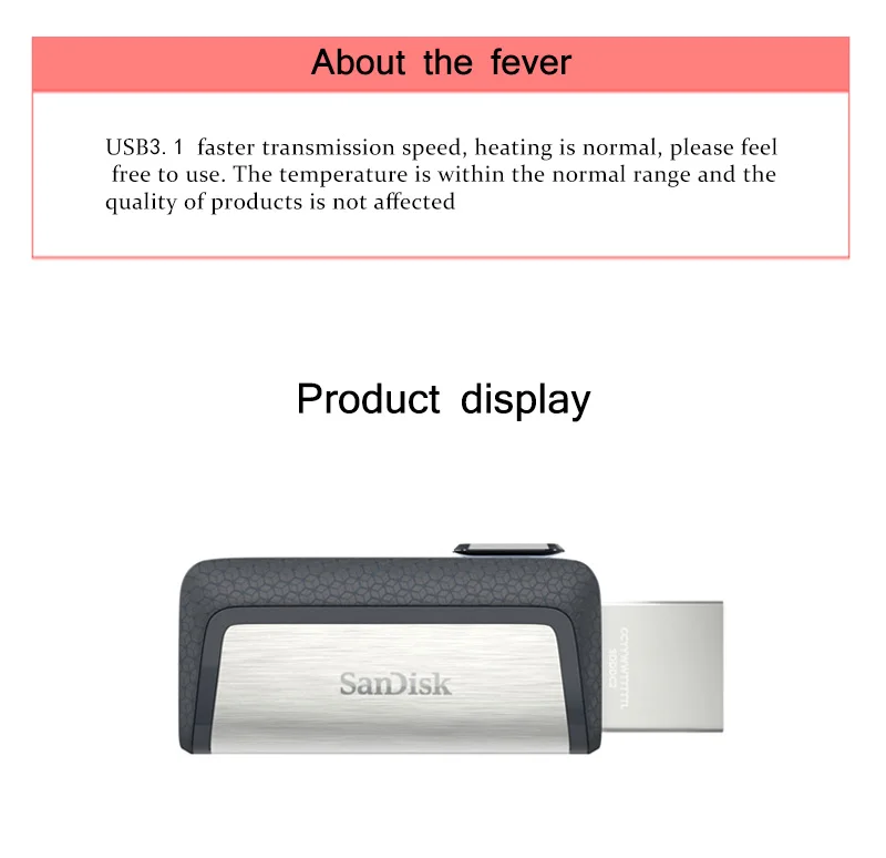 Sandisk USB флеш-накопитель, флеш-накопитель, двойной диск, USB 128 ГБ, карта памяти type-C, OTG USB 3,1, 32 ГБ, 64 ГБ, высокое качество, Usb флешка