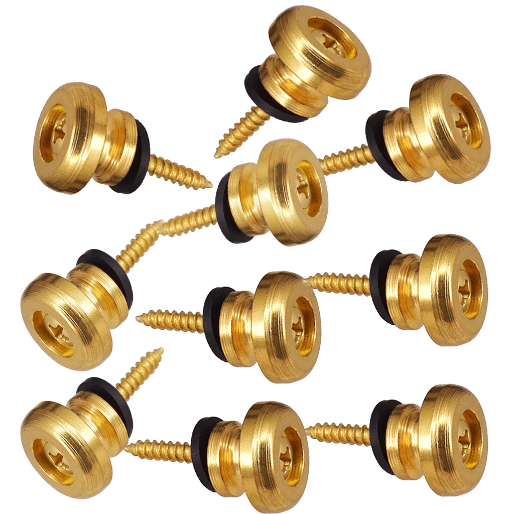 

10 Pieces Guitar Strap Lock Set, Heavy Duty Metal Button Hold Tight