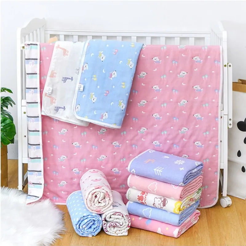 

Детское банное полотенце, детское банное полотенце из чистого хлопка, шестислойное Марлевое детское покрытие, мультяшное одеяло, детское Марлевое банное полотенце