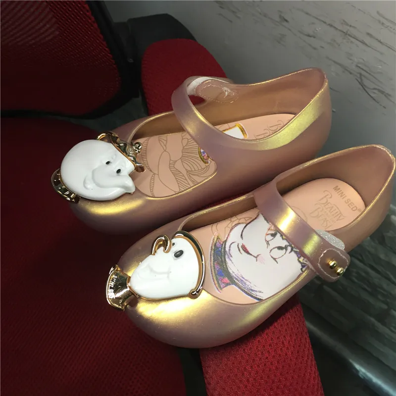 Melissa/мини-сандалии с чашкой; Новинка; зимние детские сандалии; обувь для девочек с изображением зверя; прозрачные сандалии; нескользящая детская обувь