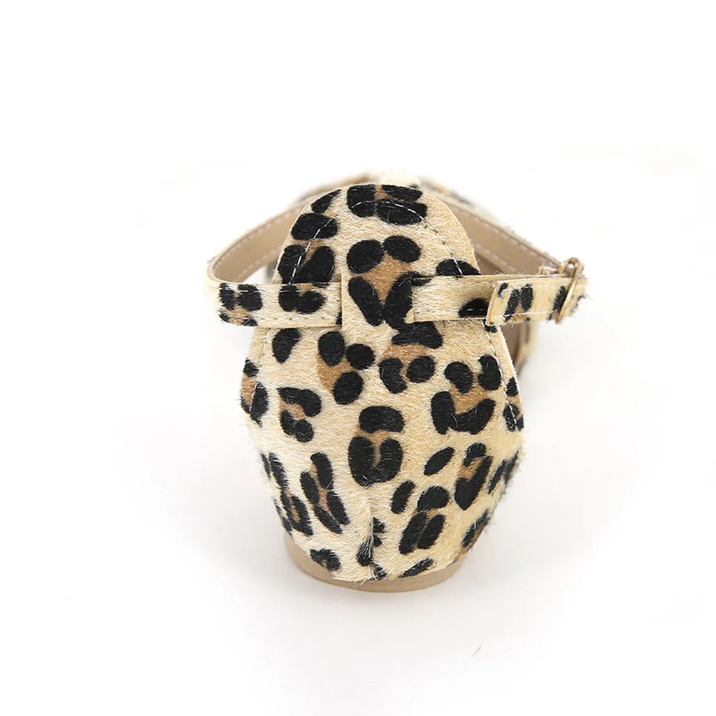 Модные женские сапоги модные леопардовые ботинки на плоской подошве с пряжкой