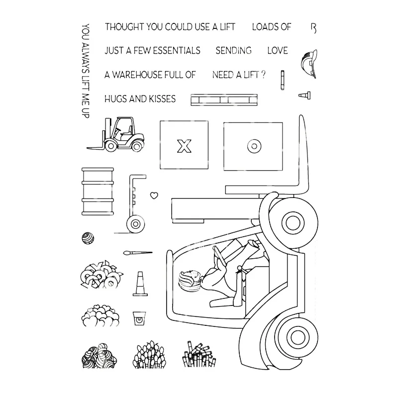 Вилочный погрузчик прозрачные штампы для скрапбукинга изготовление карт