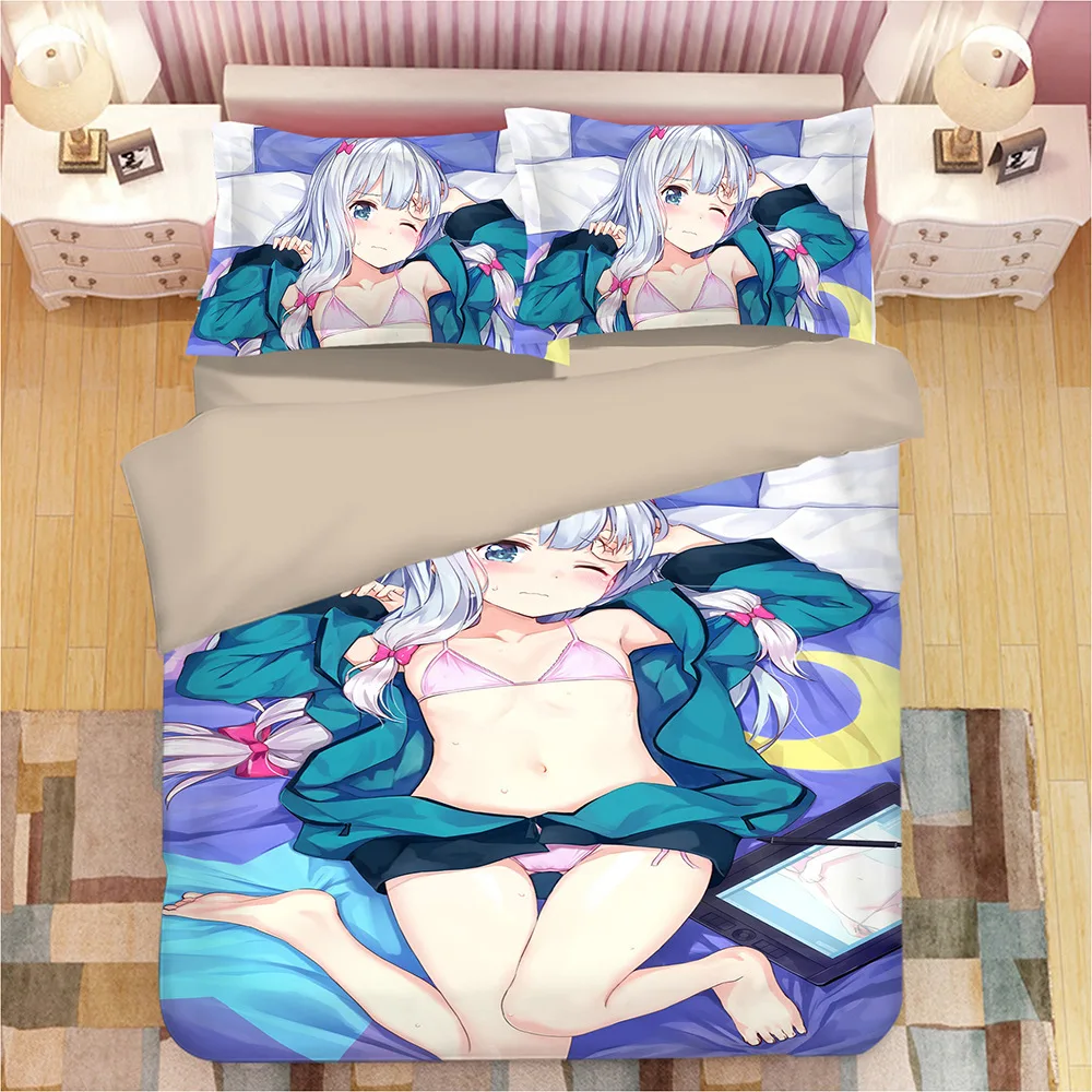 Комплект постельного белья Izumi Sagiri с 3D Аниме принтом пододеяльники наволочки