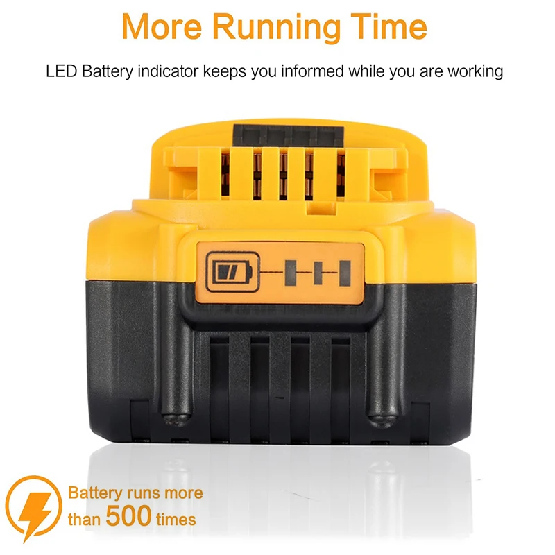

20V 5Ah 6.0Ah DCB200 Rechargeable Li-ion Battery Replacement for DeWalt 18V Max XR DCB205 DCB204 DCB206 DCB180 DCD/DCF/DCG Tools