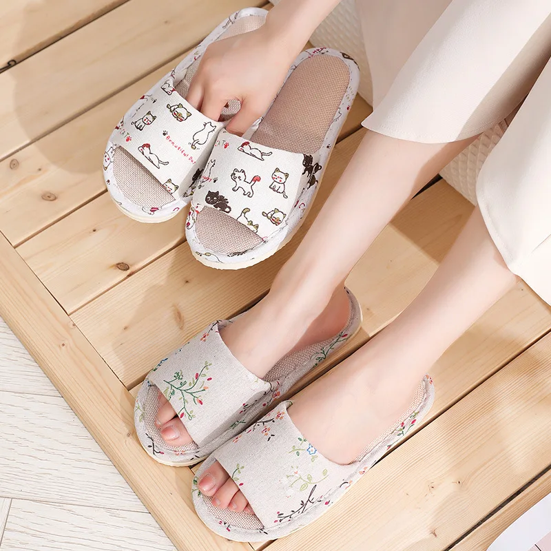 

Women Men Slippers Shoes Cute Cartoon Cats Star Flip Flop Hotel Slipper Loafer Guest Home Bottom Slippers Female Shoes Open Toes